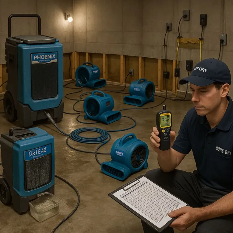 Structural Drying and Dehumidification process in Lemon Grove, CA